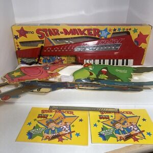 Vtg Cosmo Star-Maker Model Electronic Keyboard Guitar w/ Mic NOT WORKING